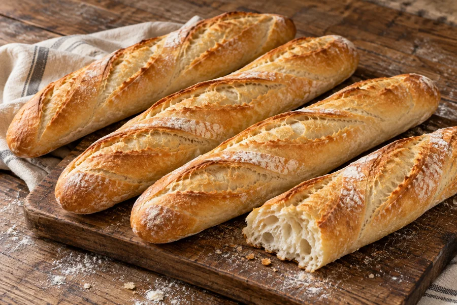 Pan flauta artesanal de panadería argentina